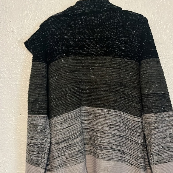 NWT Anna Rose black and gray and silver cardigan size large - Picture 6 of 6
